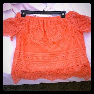 Off the shoulder orange top, never worn